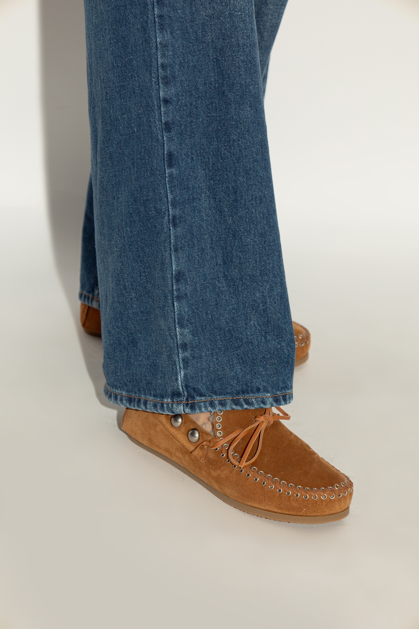 Isabel Marant Fitza Shearling Suede Loafers In Brown