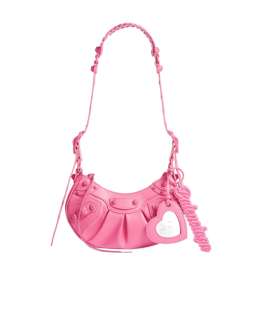 Balenciaga Women Le Cagole Xs Leather Shoulder Bag In Pink