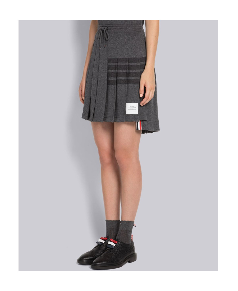 Thom Browne 4-bar Pleated Mini Skirt In Black
