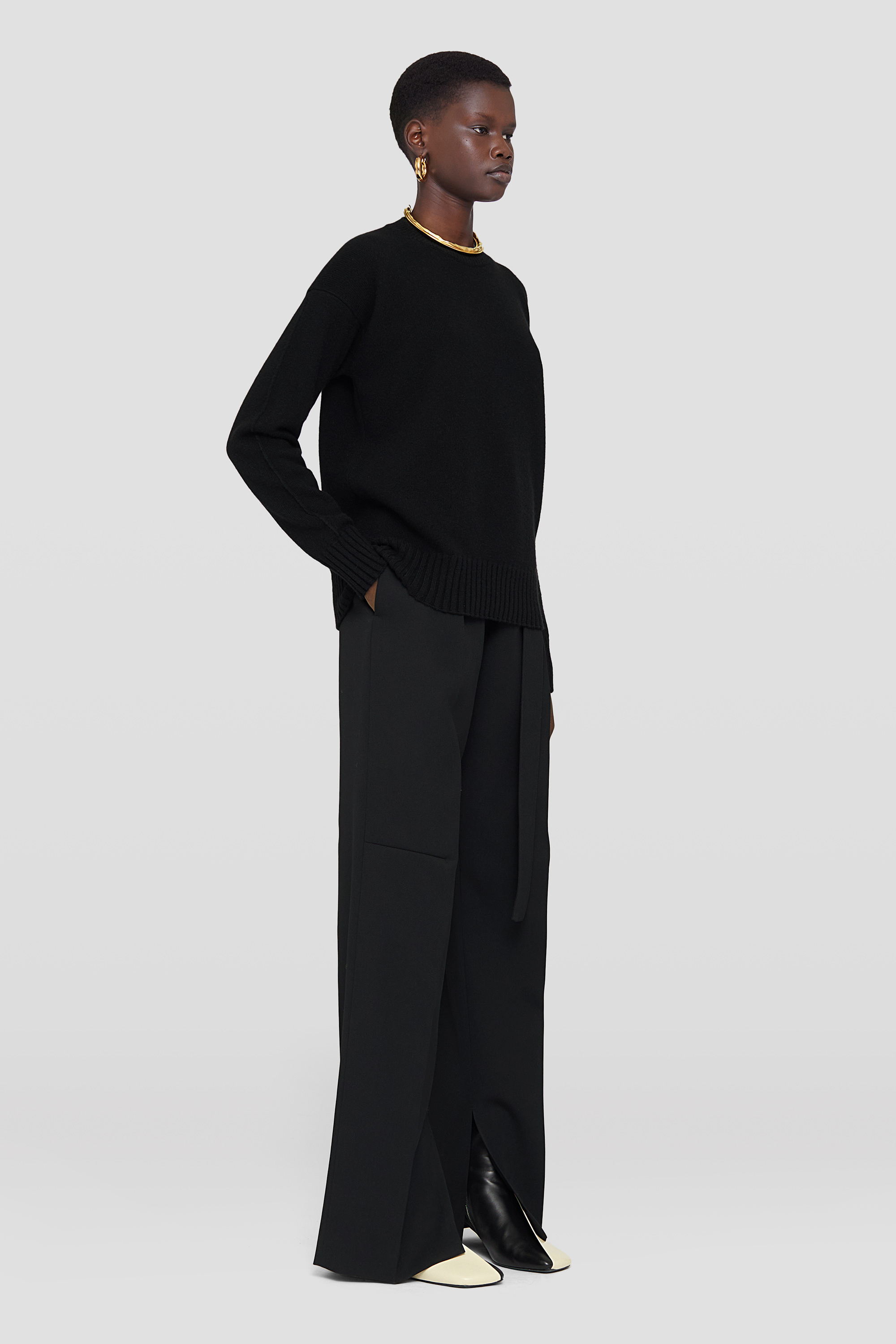 JIL SANDER JIL SANDER CREWNECK RIBBED JUMPER