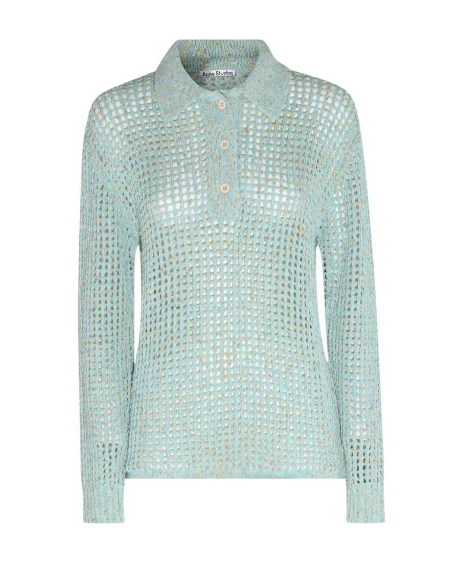 Acne Studios Long Sleeved Knitted Sweater In Green