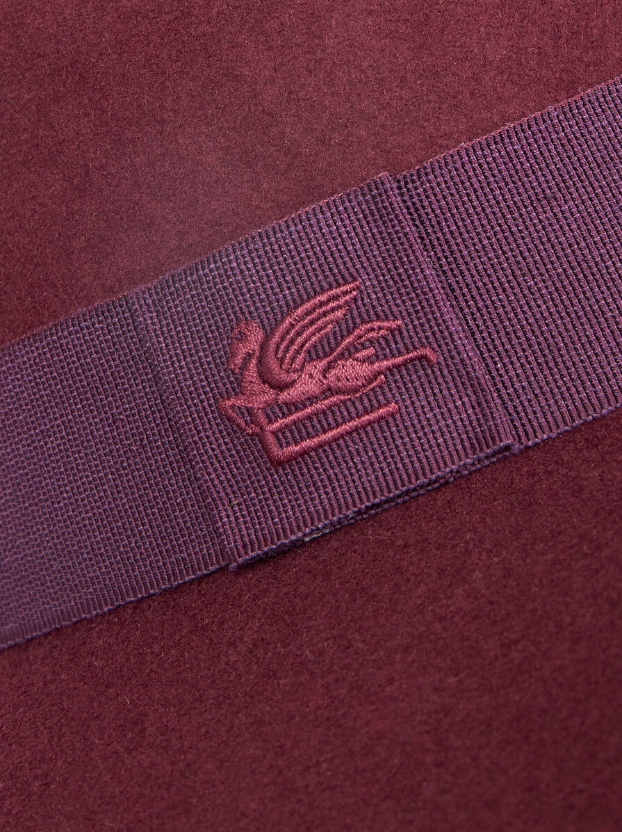 Etro Wool Hat With Embroidered Pegaso Logo In Purple