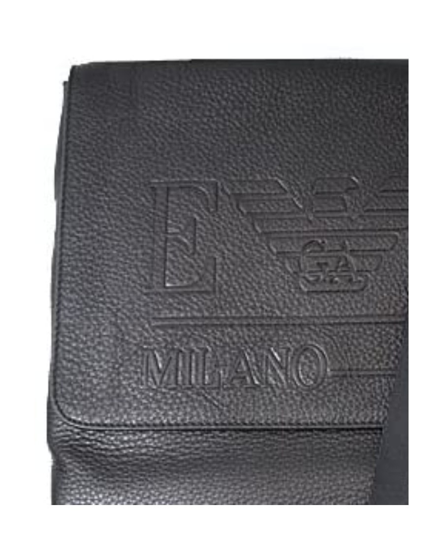 Emporio Armani Logo Details Satchel In Black