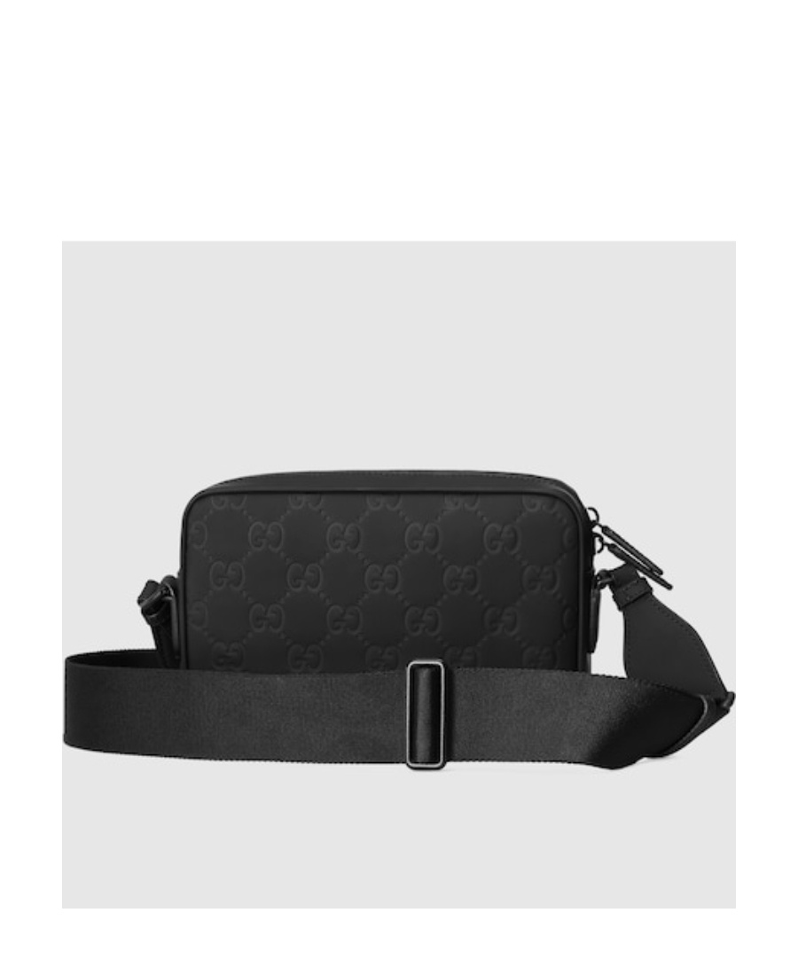 Gucci Rubber-effect Small Crossbody Bag In Black