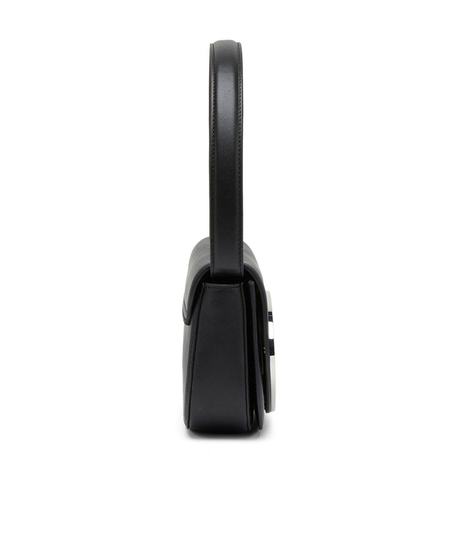 Diesel Mini Shoulder Bag In Soft Nappa Leather With Logo Detail In Black