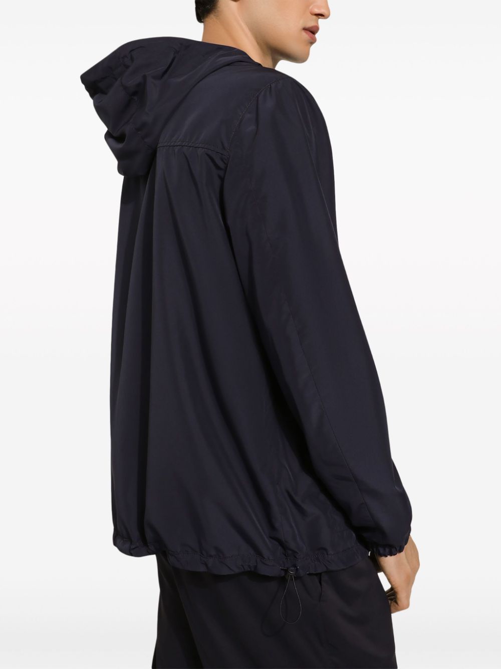 Dolce & Gabbana Reversible Jacket With Hood And Logo In Black