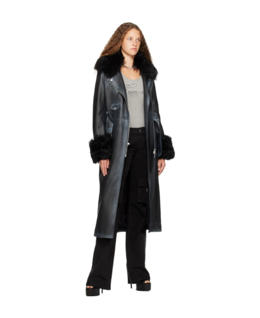 Blumarine Denim Cargo Trousers In Black