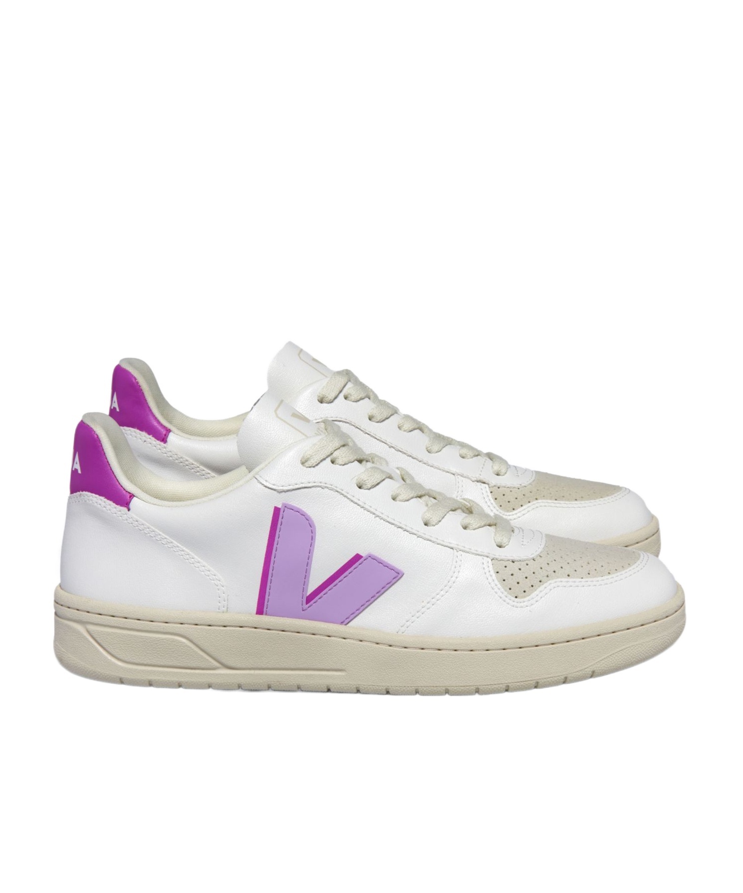 Veja V10 Womens Comfort Insole Faux Leather Running & Training Shoes In White