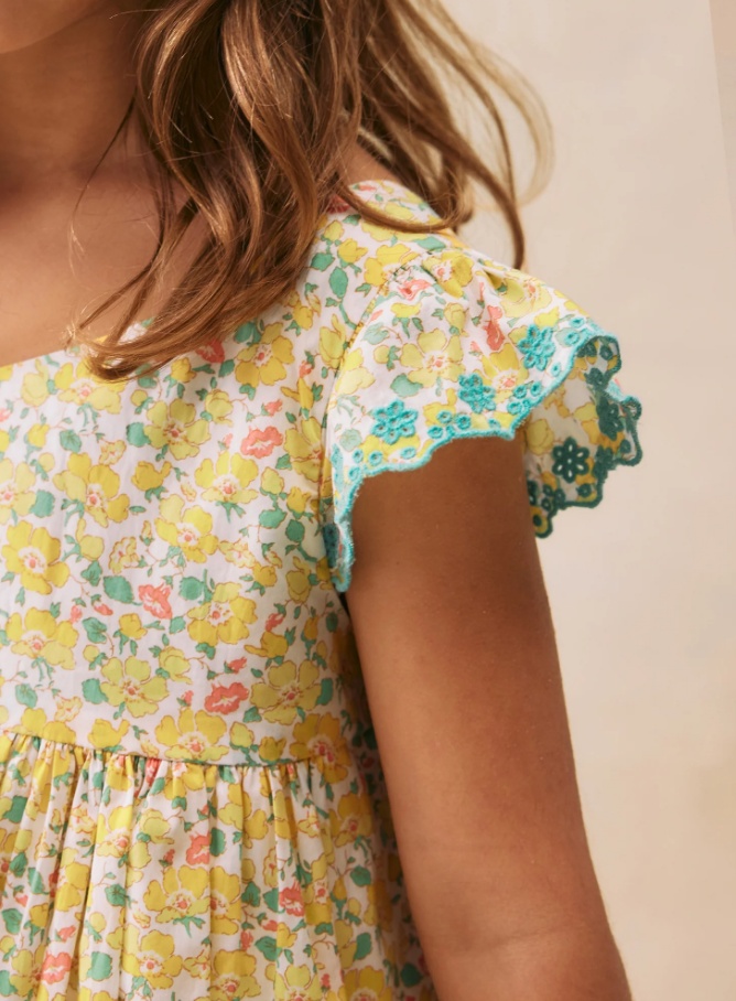 Bonpoint Emina Embroidered Dress In Nude