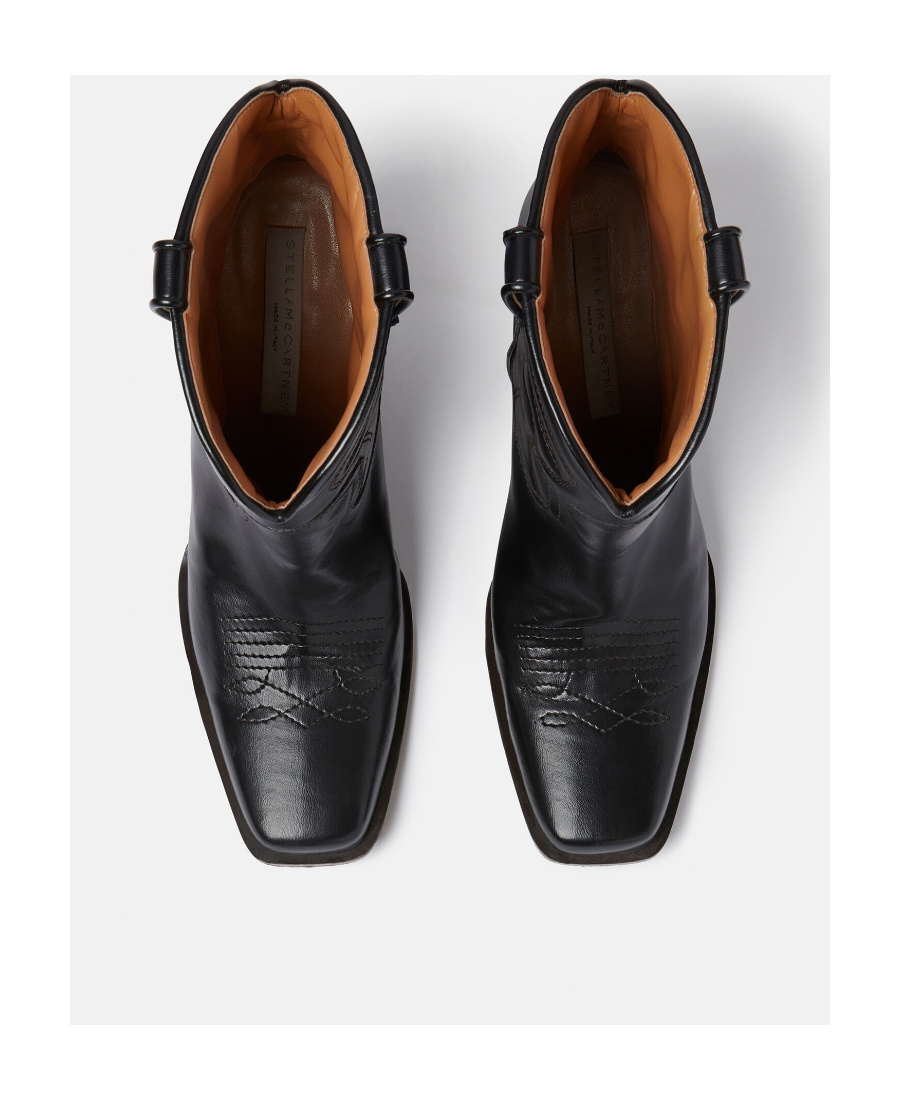 Stella Mccartney Alter Mat Cowboy Ankle Boots In Black