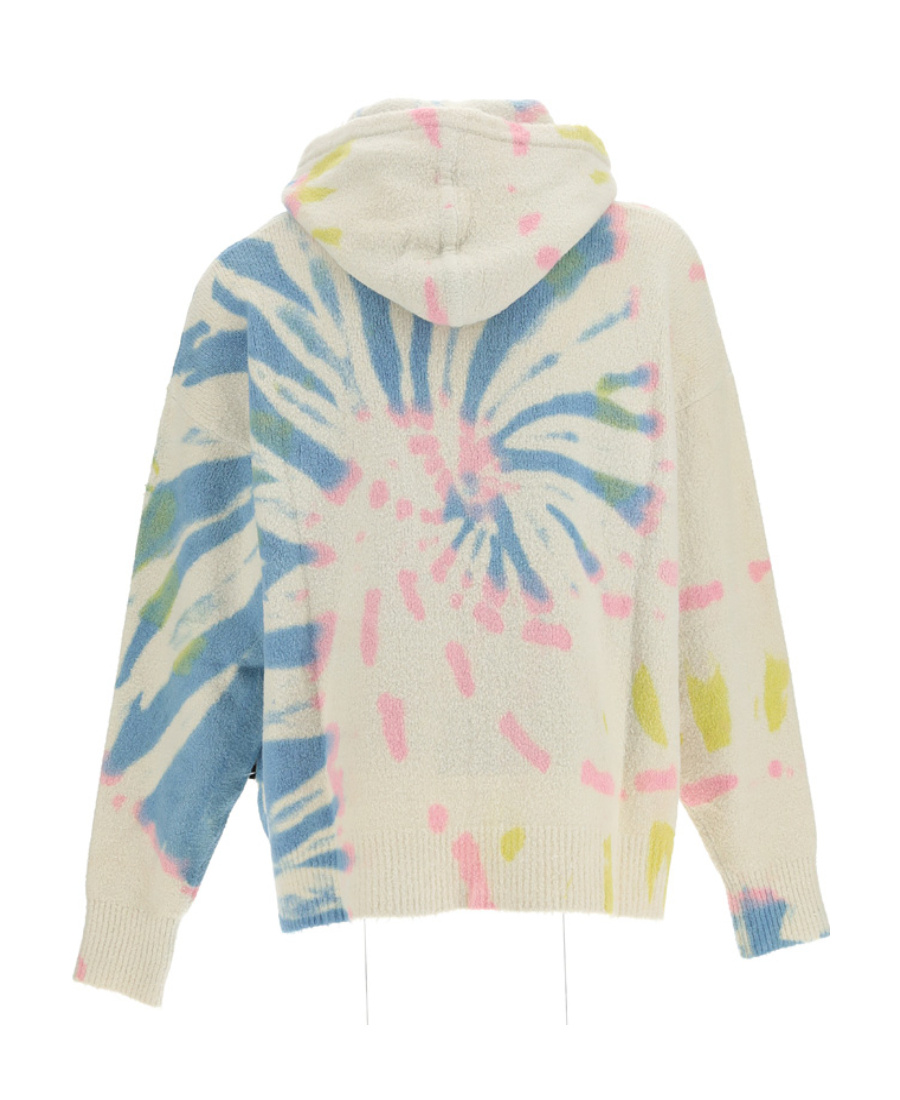 Palm Angels Off-white Tie-dye Hoodie In Multicolor