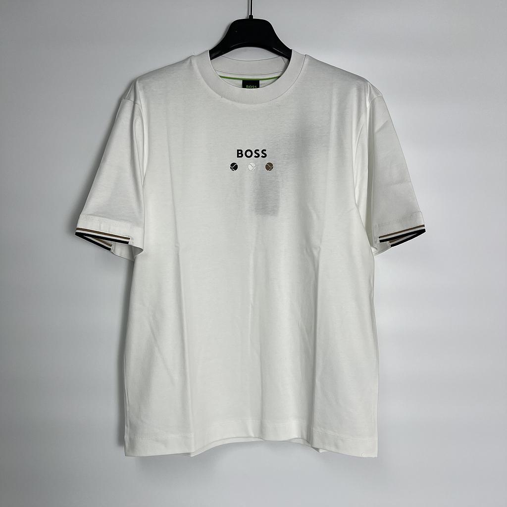Hugo Boss Boss Tennis Ball Graphics T-shirt In White