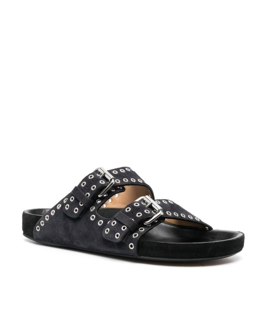 Isabel Marant Lennya Suede Platform Sandal In Black