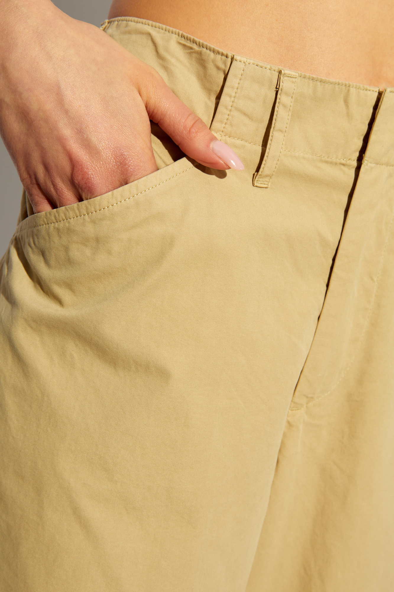 Rag & Bone Cotton-twill Cropped Trousers In Nude