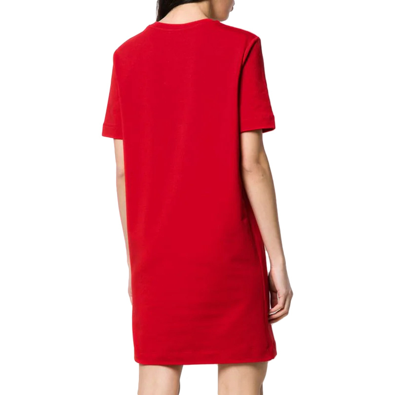 Moschino Logo Short-sleeved T-shirt Dress In Red