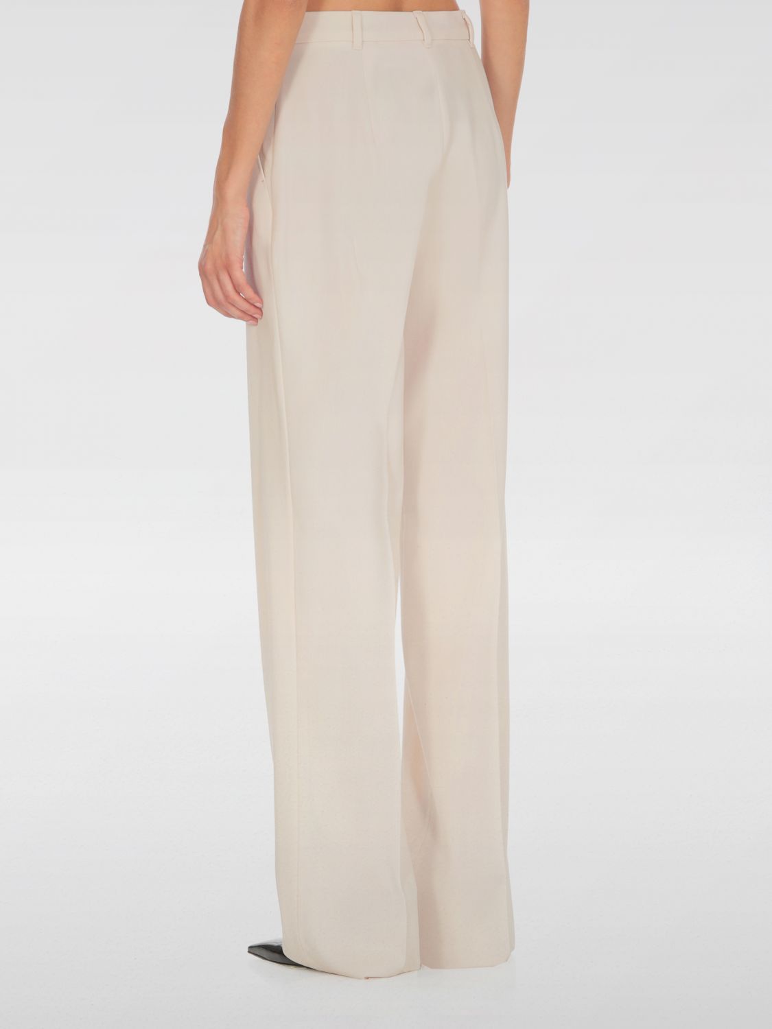 Max Mara Waistband Loop Casual Pants In Nude