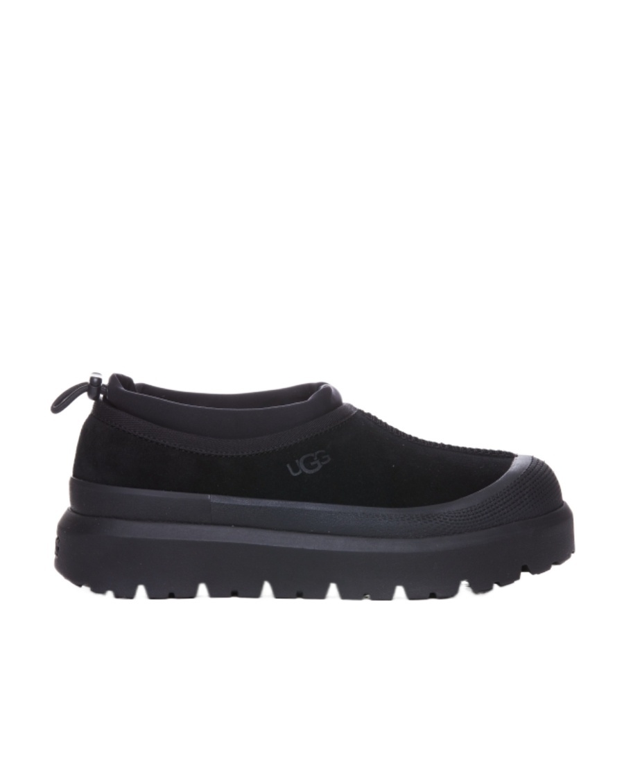 Ugg Black Suede And Rubber Tasman Weather Hybrid Slip-ons In Black