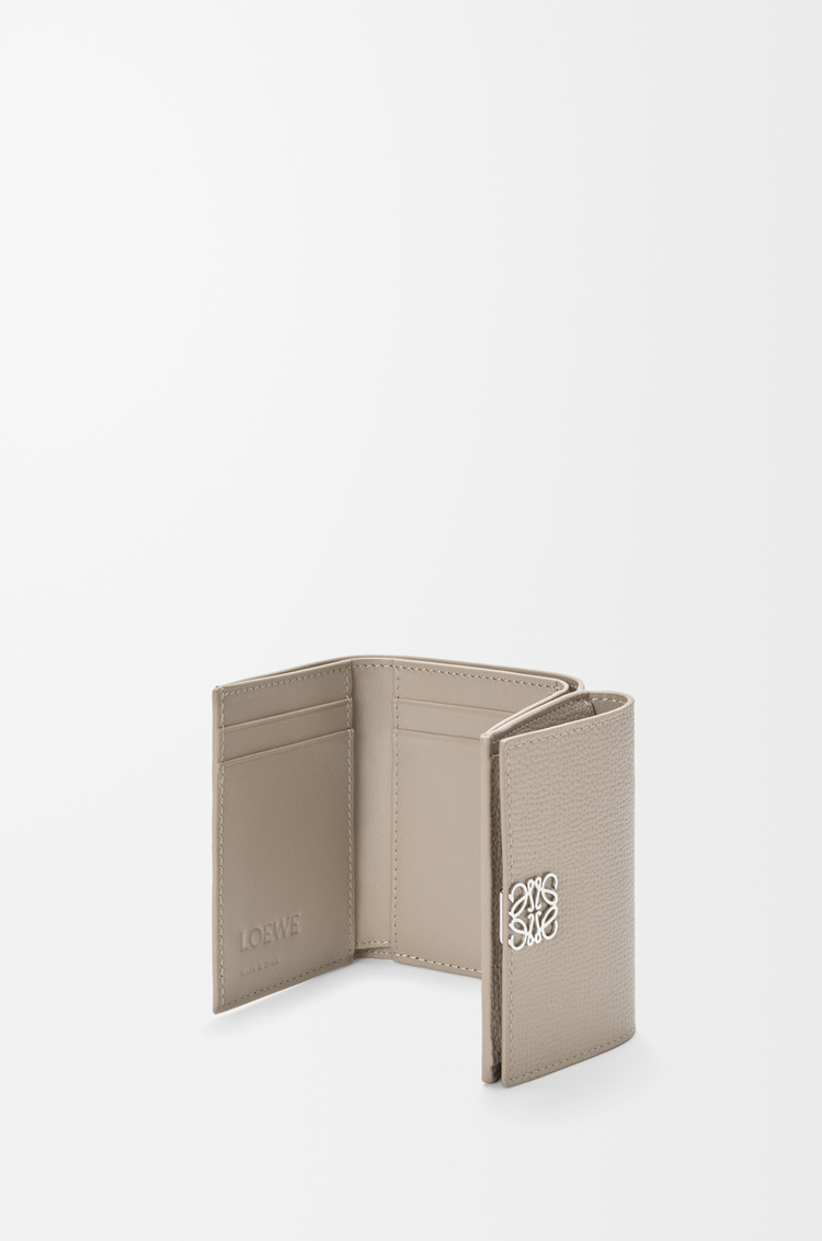 Loewe Anagram Trifold Wallet In Pebble Grained Calfskin In Brown