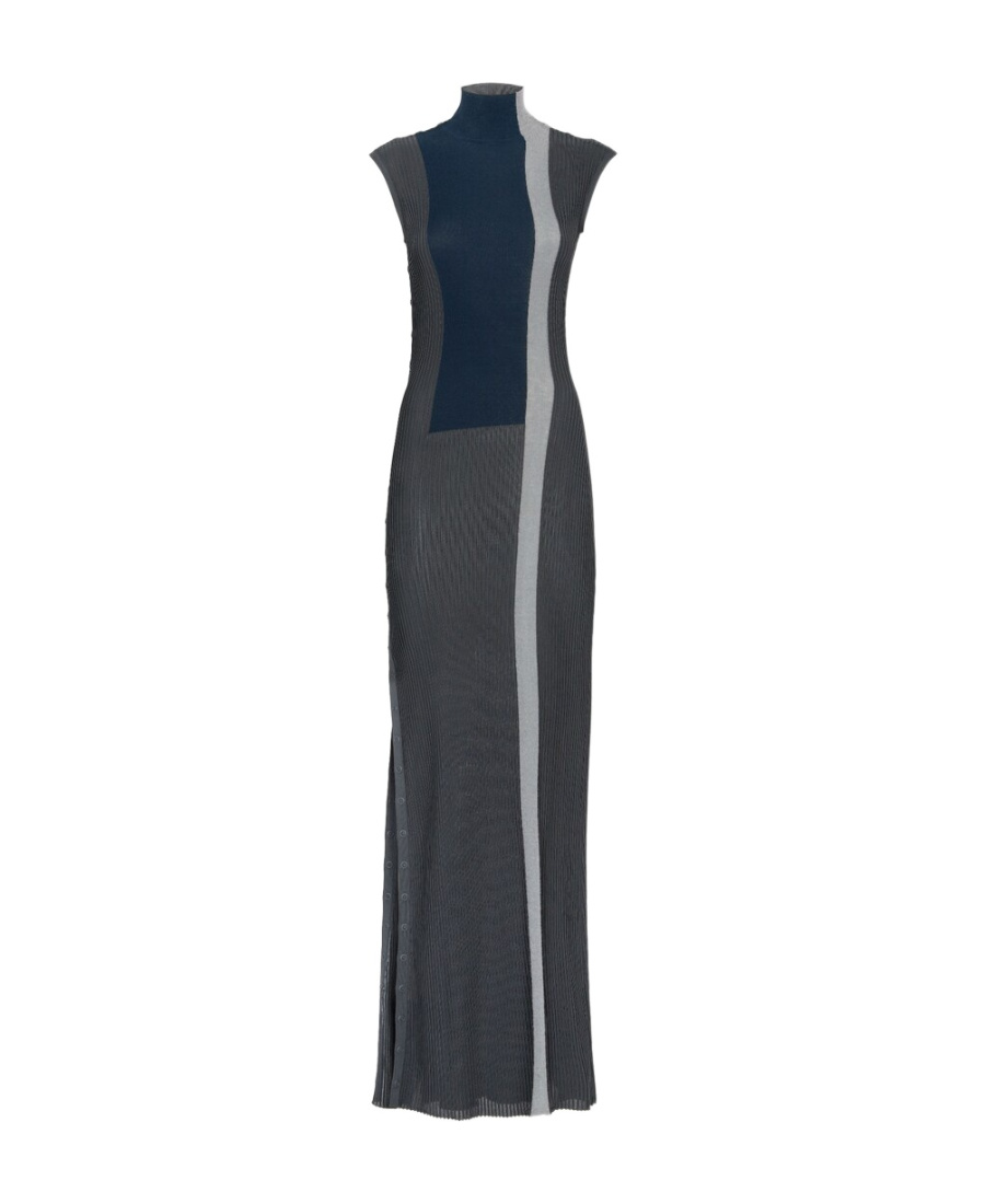 Fendi Colour-block Sleeveless Dress In Gray