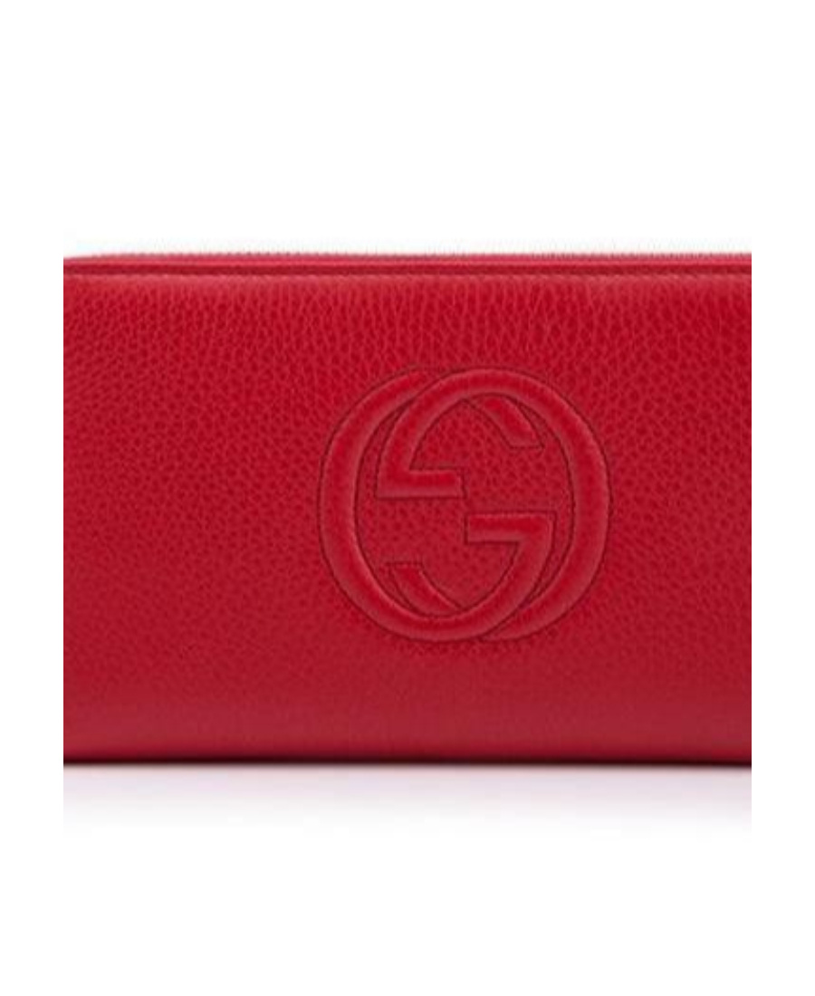 Gucci Logo Details Long Wallet In Red
