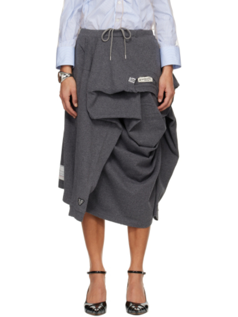 Miharayasuhiro Draped Asymmetrical Skirt In Gray