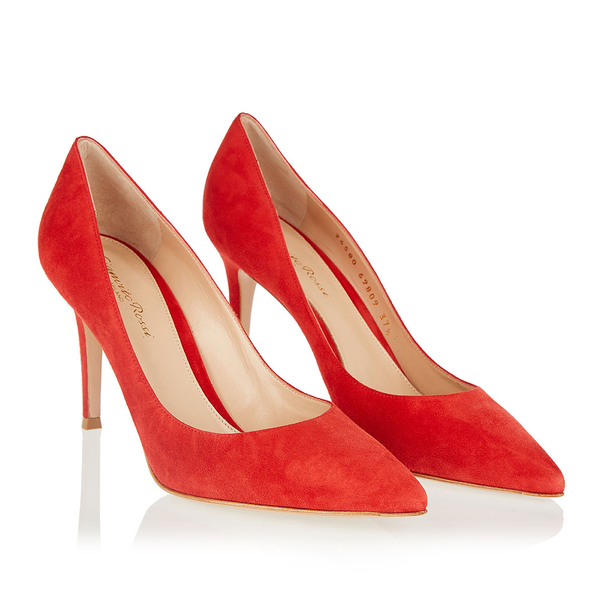 Shop Gianvito Rossi Pointed-toe Pumps In Red