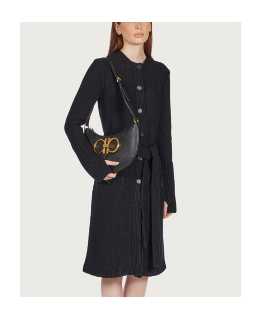FERRAGAMO GANCINI-PLAQUE SHOULDER BAG