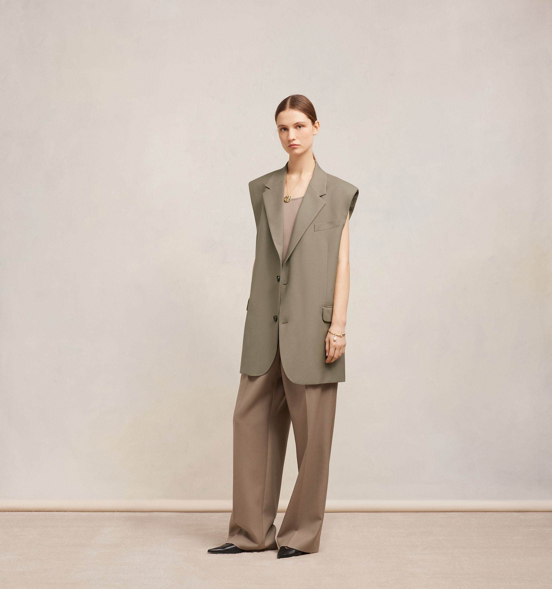 Ami Alexandre Mattiussi Oversize Virgin Wool Waistcoat In Gray