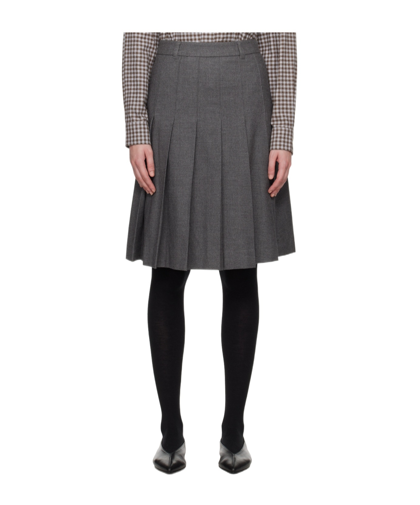 Dunst Flannel Pleats Midi Skirt