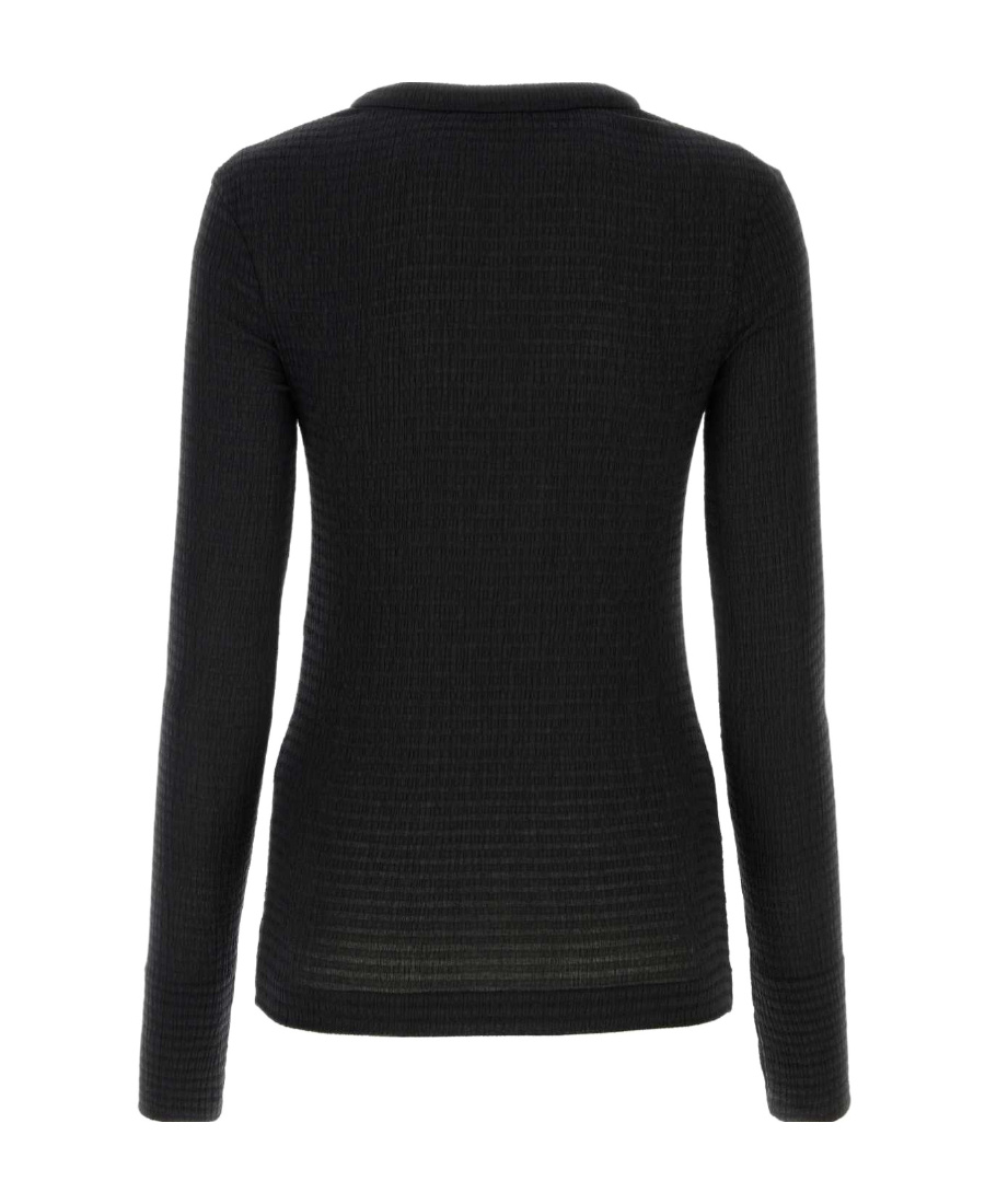 Jil Sander Black Stretch Polyester Blend Sweater In Black