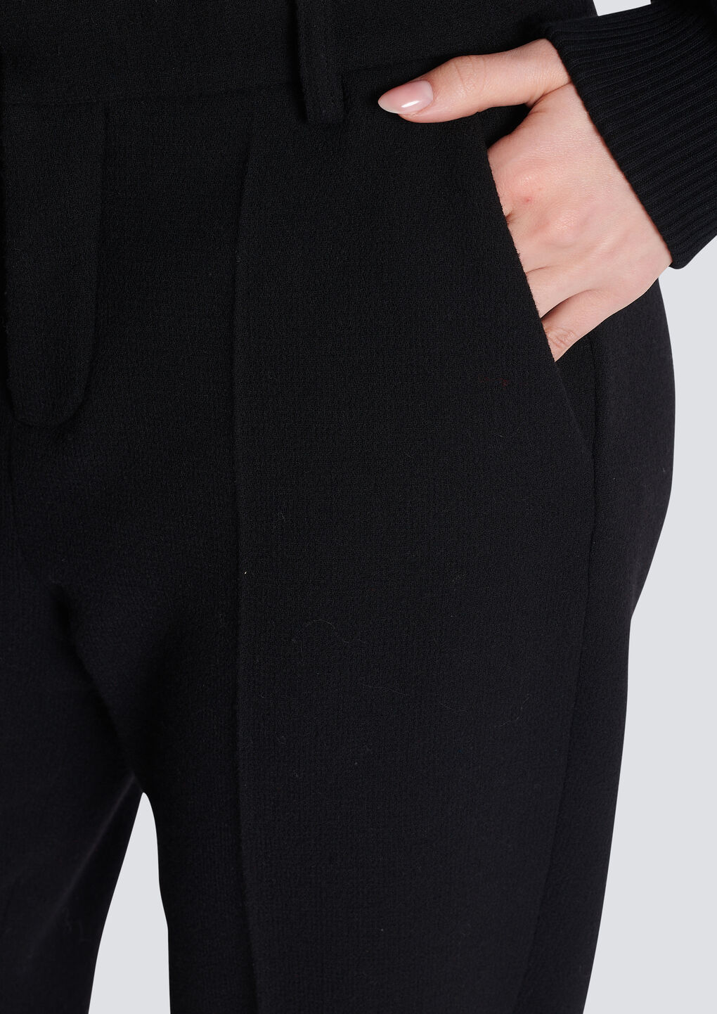 Balmain High-waisted Tapered-leg Trousers In Black