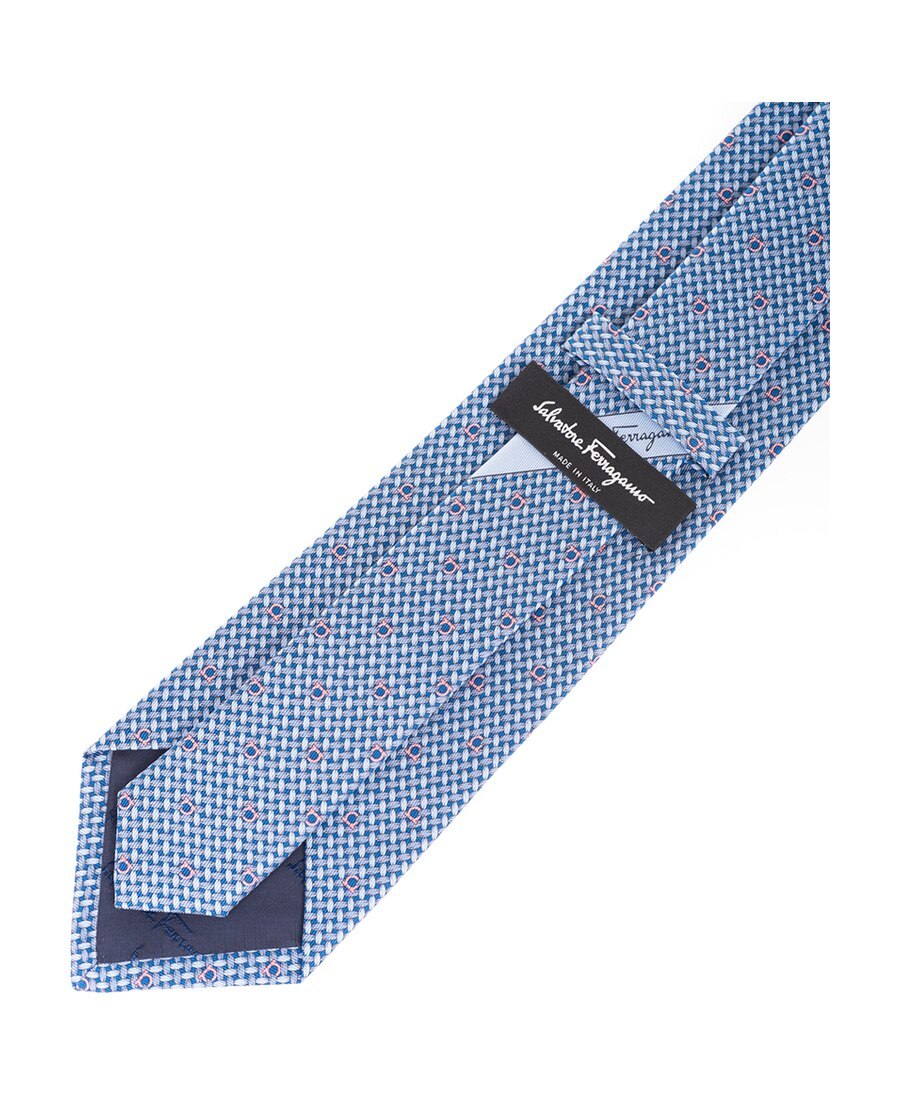 Ferragamo Gancini Print Tie In Blue