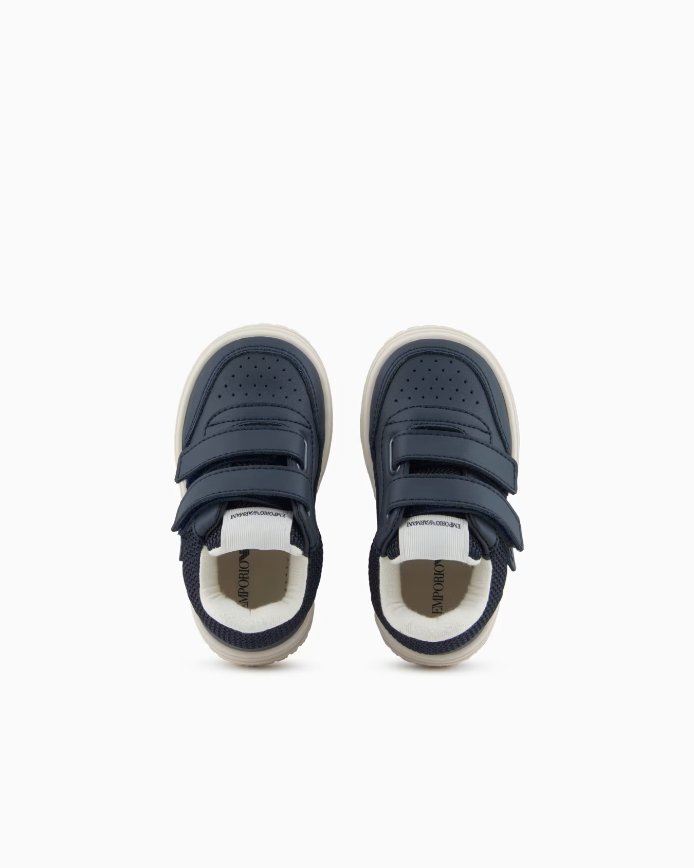 Emporio Armani Round Toe Sneakers In Blue