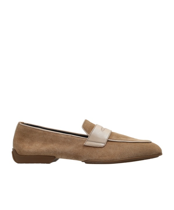 Brioni Round Head Loafer Shoes In Brown