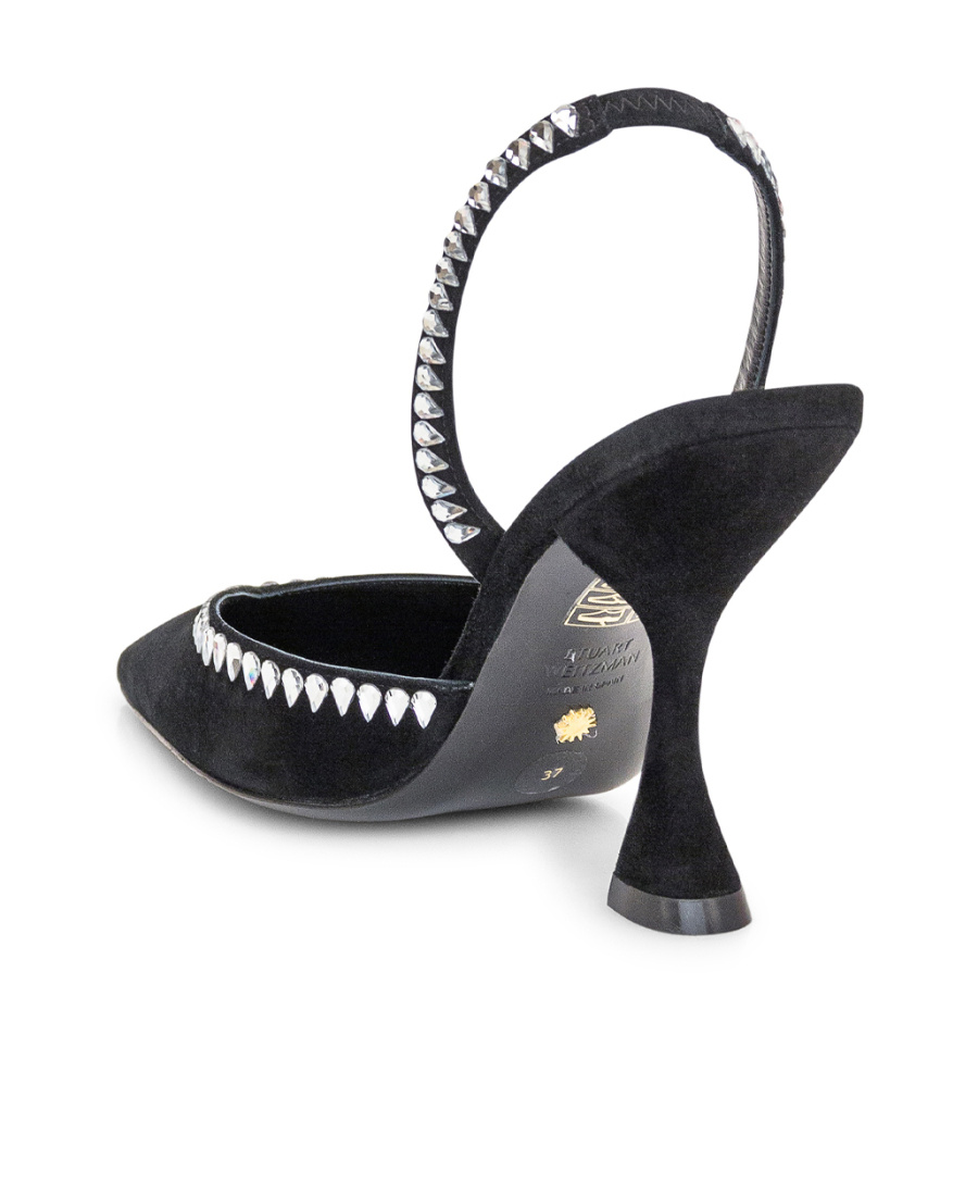 Stuart Weitzman Crystal-embellished Slingback 110mm Pumps In Black