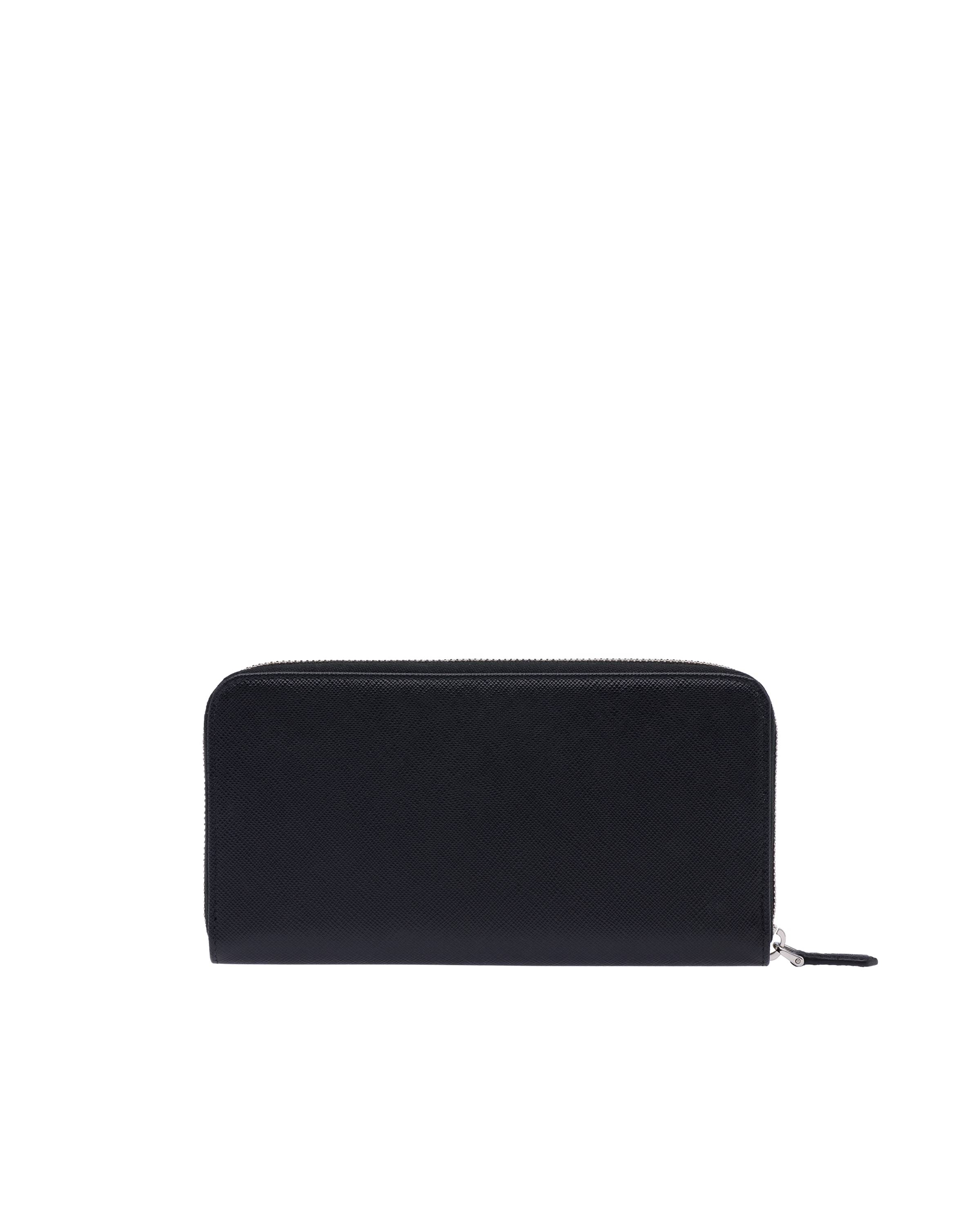 Prada Saffiano Zip Wallet In Black