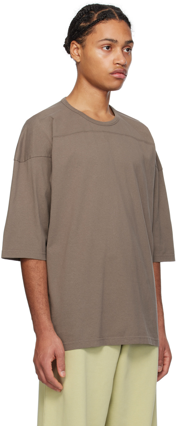 Mm6 Maison Margiela Splice Structure T-shirt In Brown