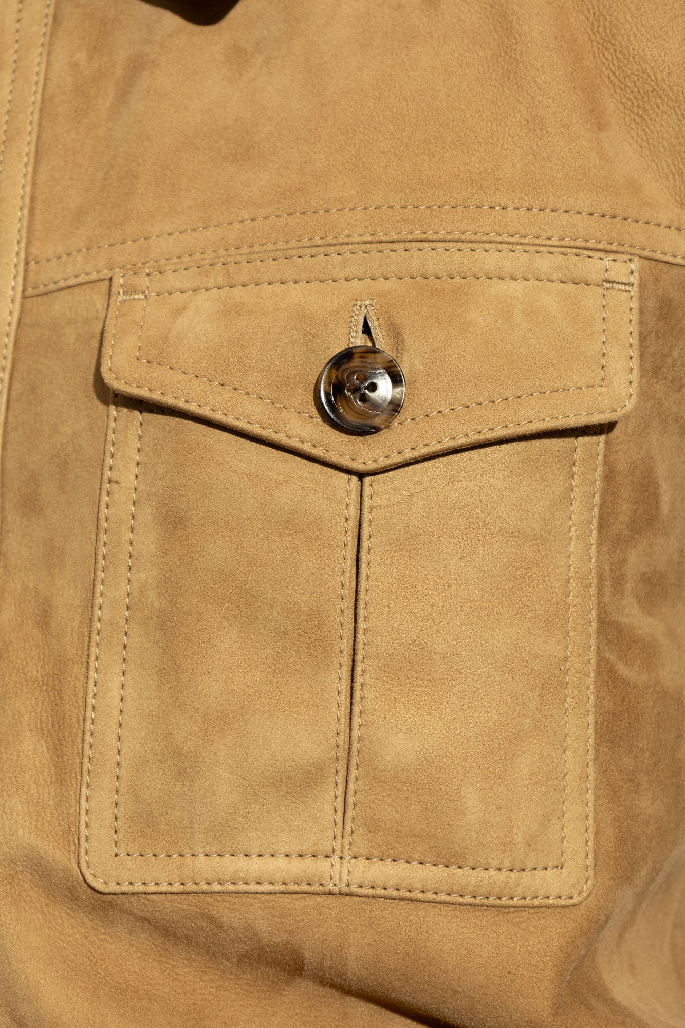 Tom Ford Lapel Long-sleeved Leather Jacket In Nude