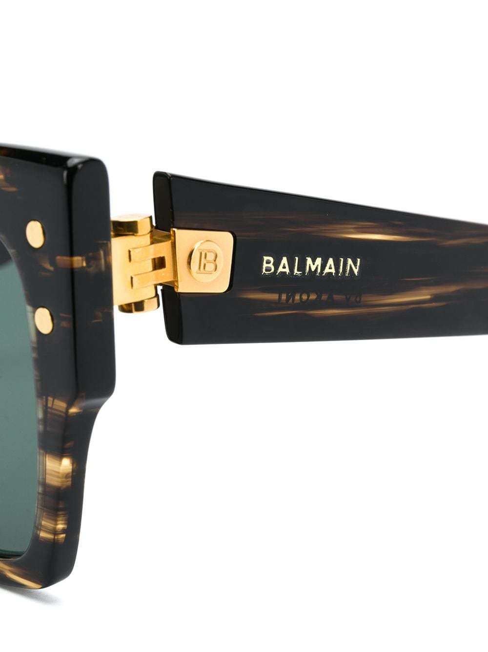 Balmain Tortoiseshell Square-frame Sunglasses In Gray