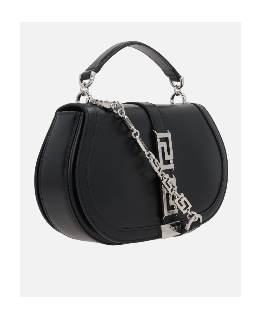 Versace Women's Greca Goddess Leather Crossbody Bag In Black