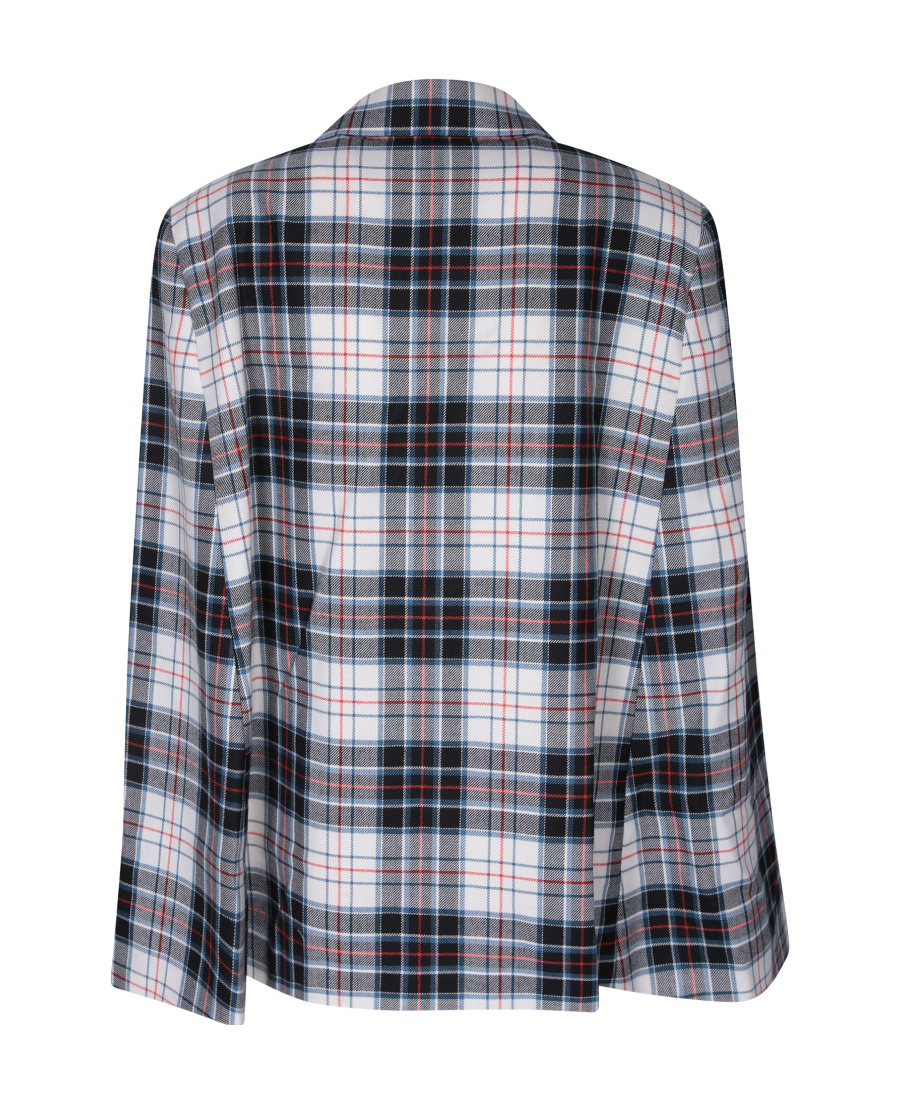 Comme Des Garçons Check-pattern Wool Blazer In Gray