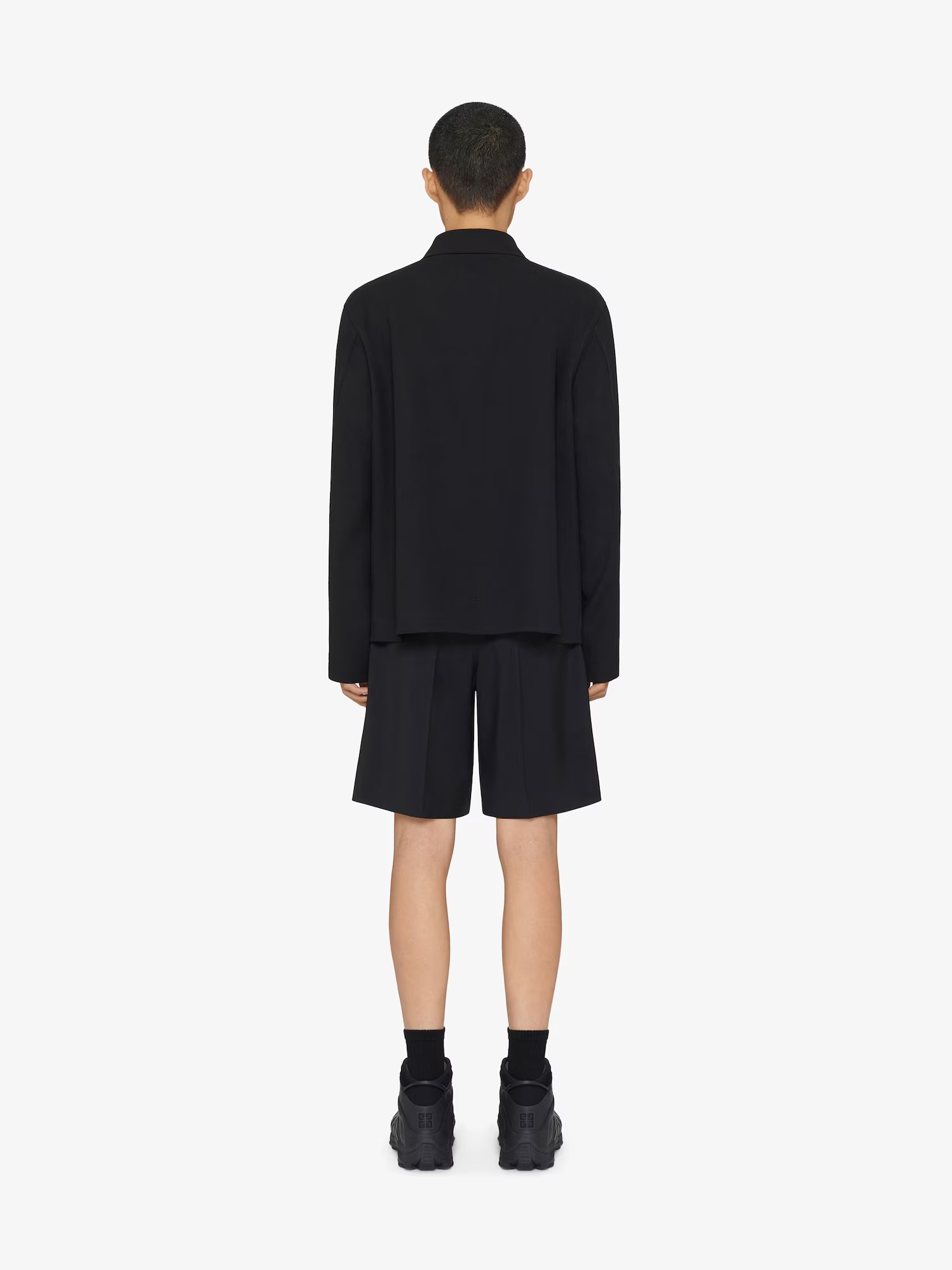 Givenchy Classic-collar Wool Shirt In Black