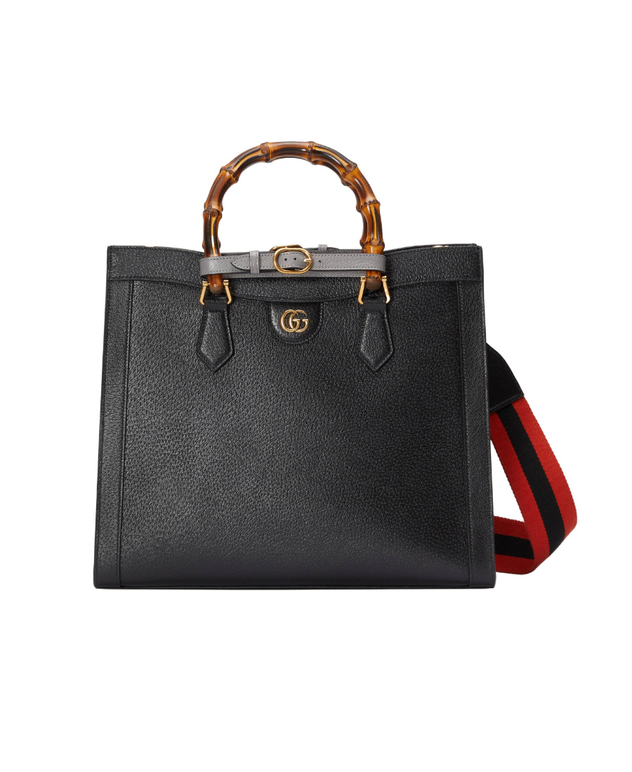 Gucci Diana Small Leather Tote In Black