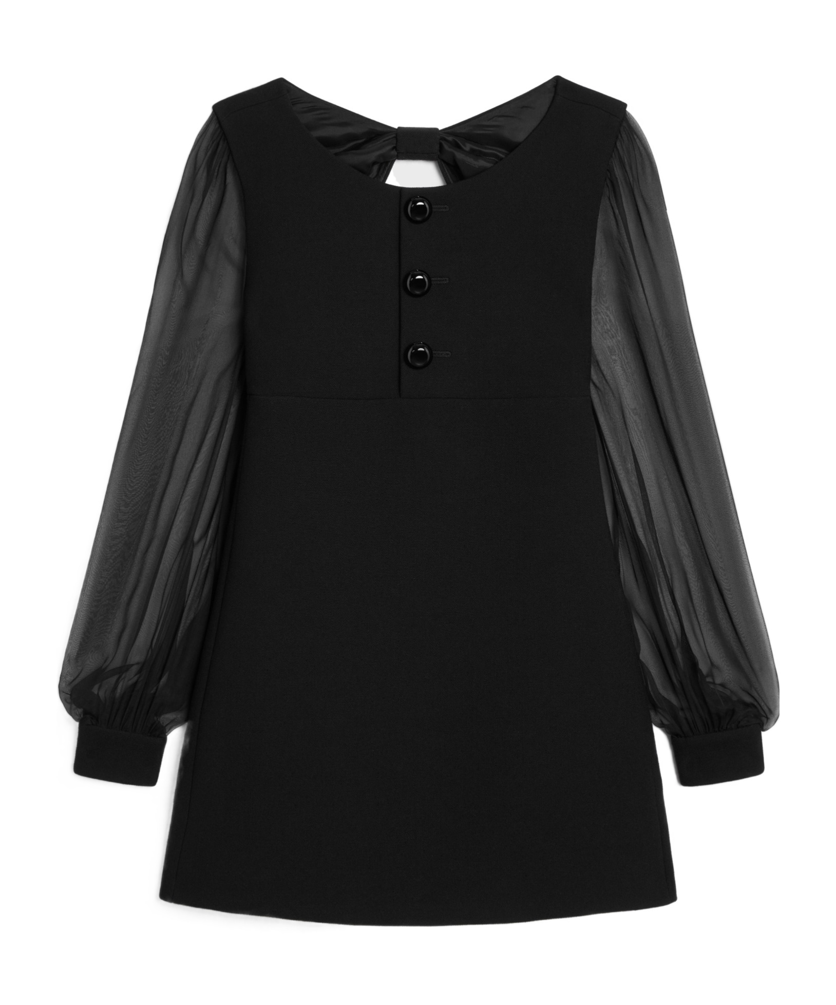 Celine Long-sleeved Wool Dress In Black