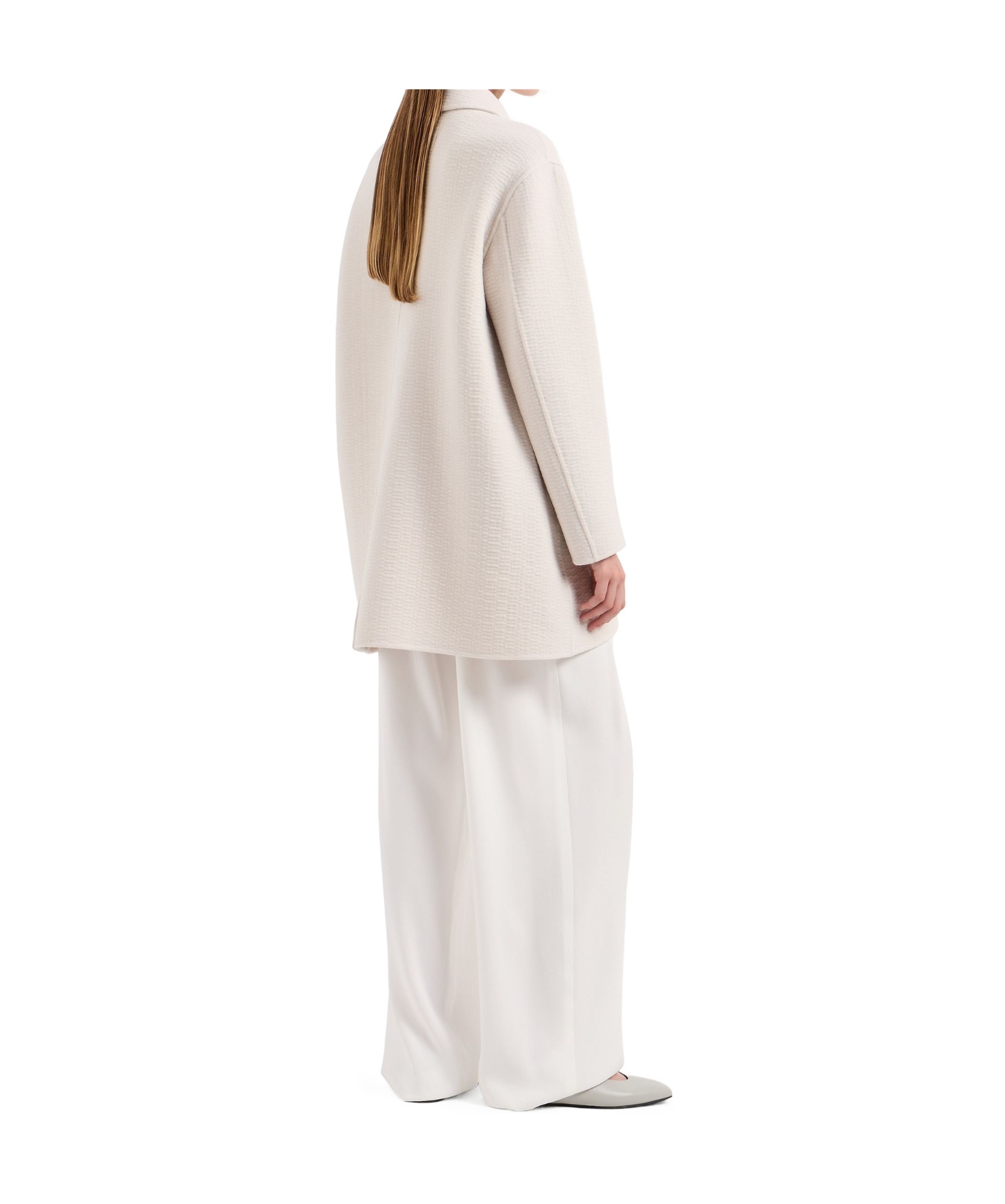 Emporio Armani Double-breasted Coat In Off White