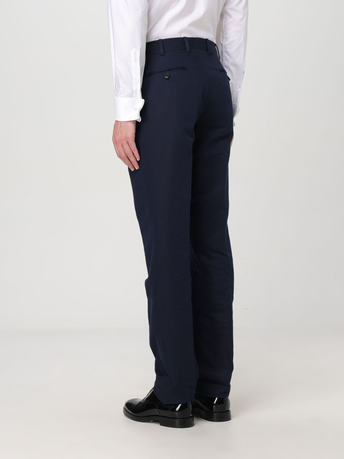 Brioni Pressed-crease Concealed-fastening Tailored Trousers In Black