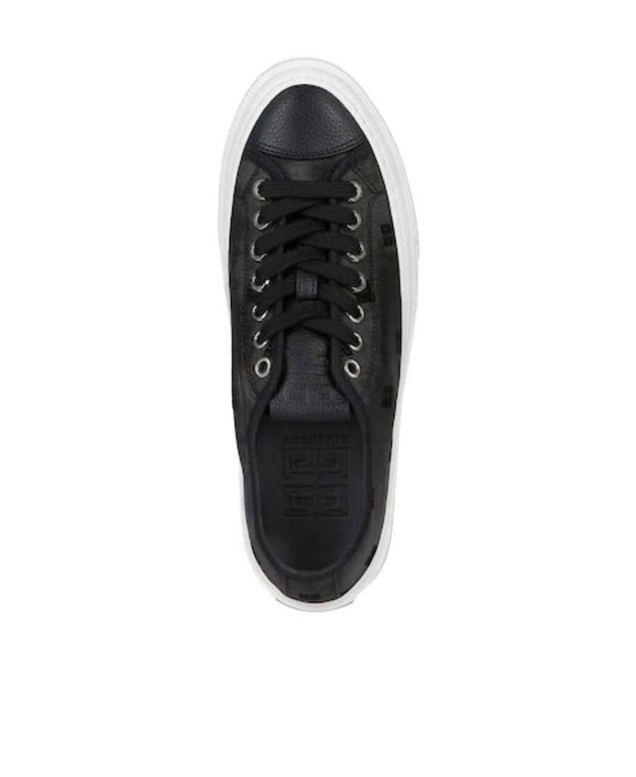 Givenchy Black City Sneakers In 4g Transparent Mesh In White
