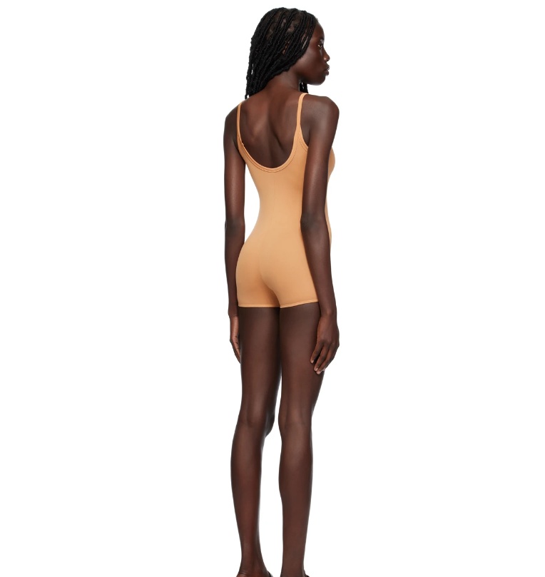 Shop Issey Miyake Scoop-neck Sleeveless Bodysuit In Nude