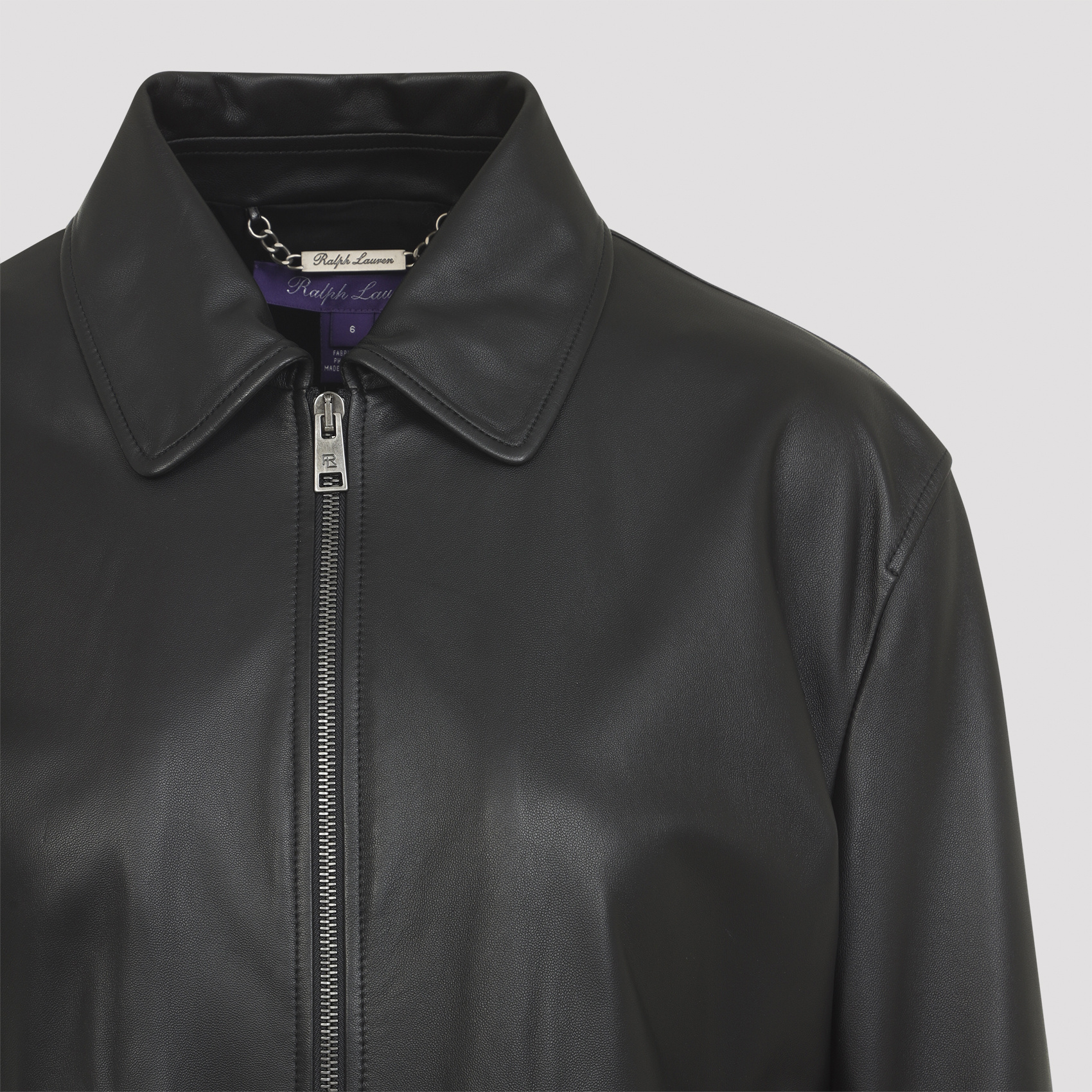 Ralph Lauren Ribbed Cuff Bomber Jacket Featuring Pockets In Black