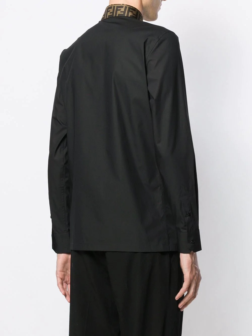 Fendi Monogram Trim Shirt In Black